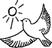 Symbolet av fredsdue med sol, fra Jølstad