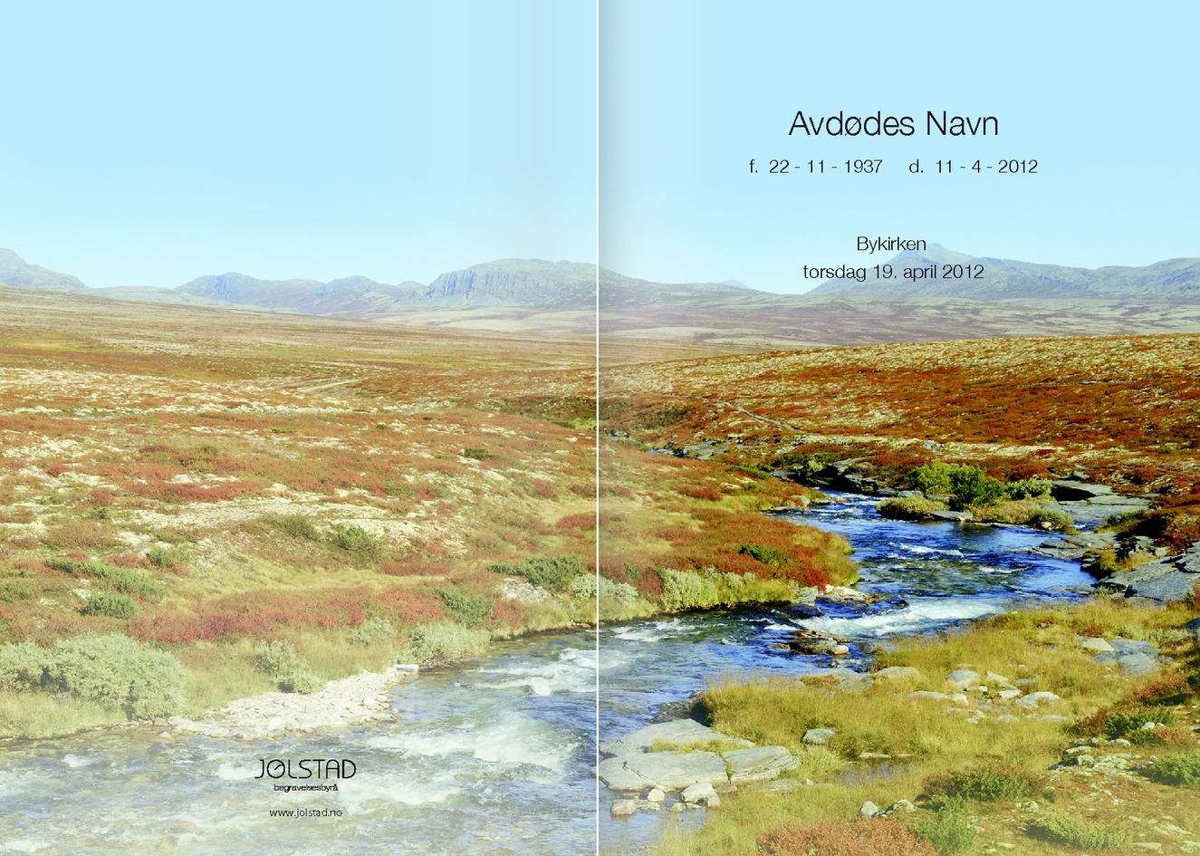 Programhefte med fjellmotiv fra Jølstad