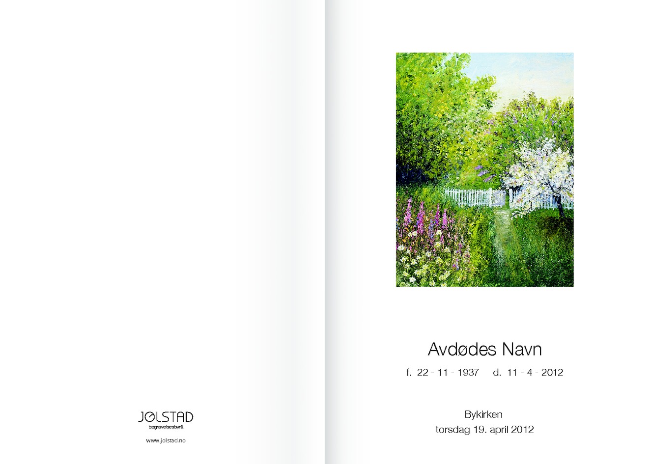 Lite bilde på forsiden av programhefte fra Jølstad