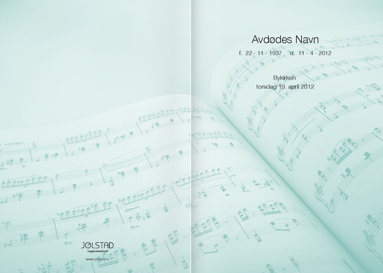 Programhefte med noter fra Jølstad
