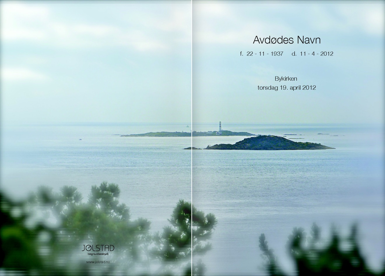 Oksøy fyr som motiv på programhefte fra Jølstad
