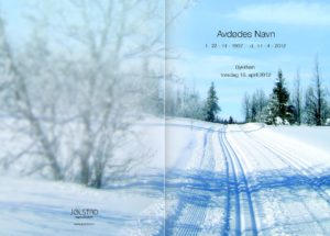 Programhefte med motiv av skispor kan bestilles hos Jølstad