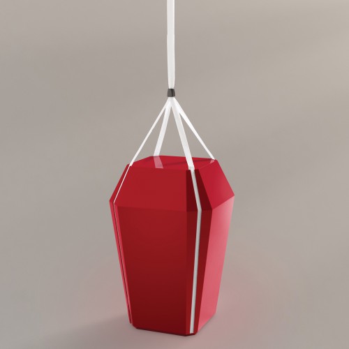 Urne i rød silkematt finner du hos Jølstad