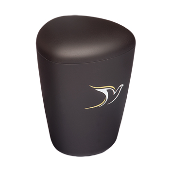 Urne av sort velur bestilles via Jølstad